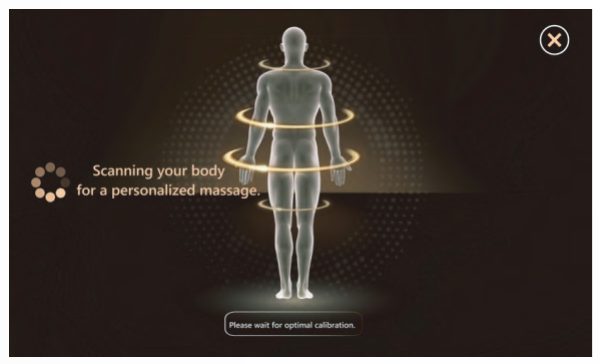 Tablet screen during body scanning