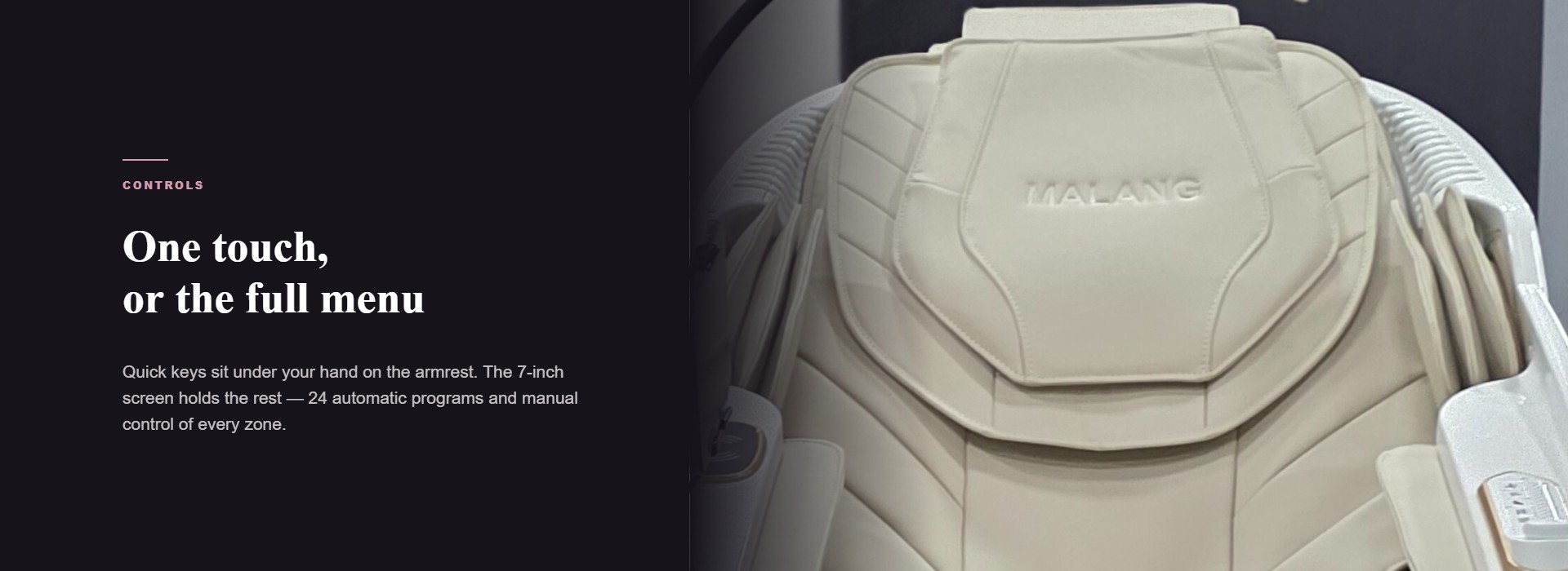 Armrest quick keys and 7-inch touchscreen