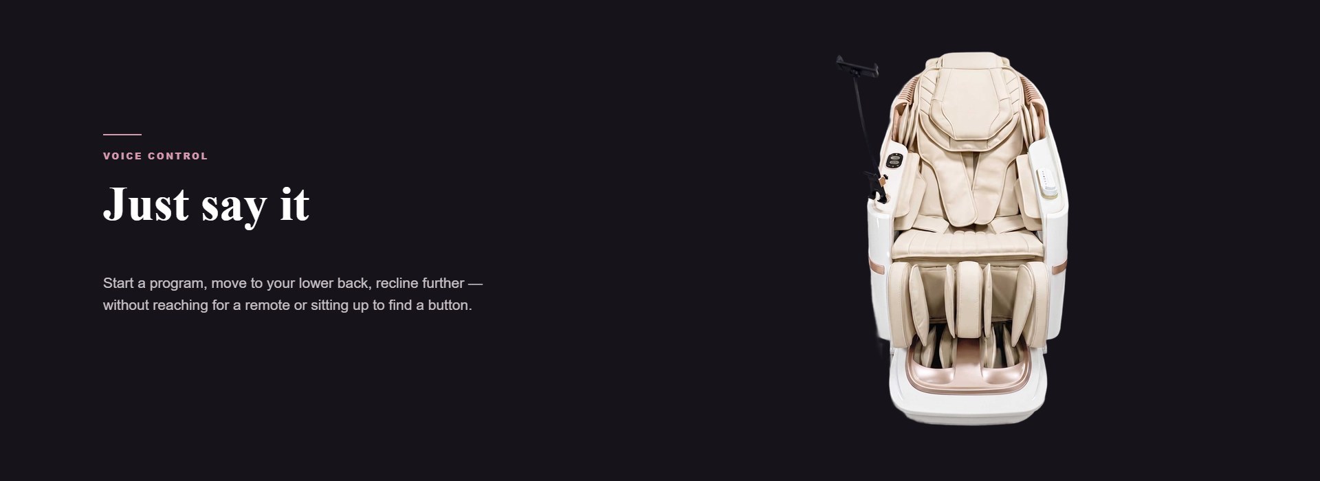 Voice control — Muse massage chair front view