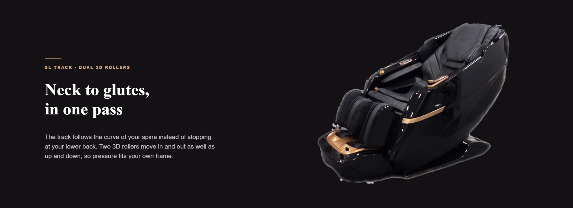 SL-track with dual 3D rollers following the spine